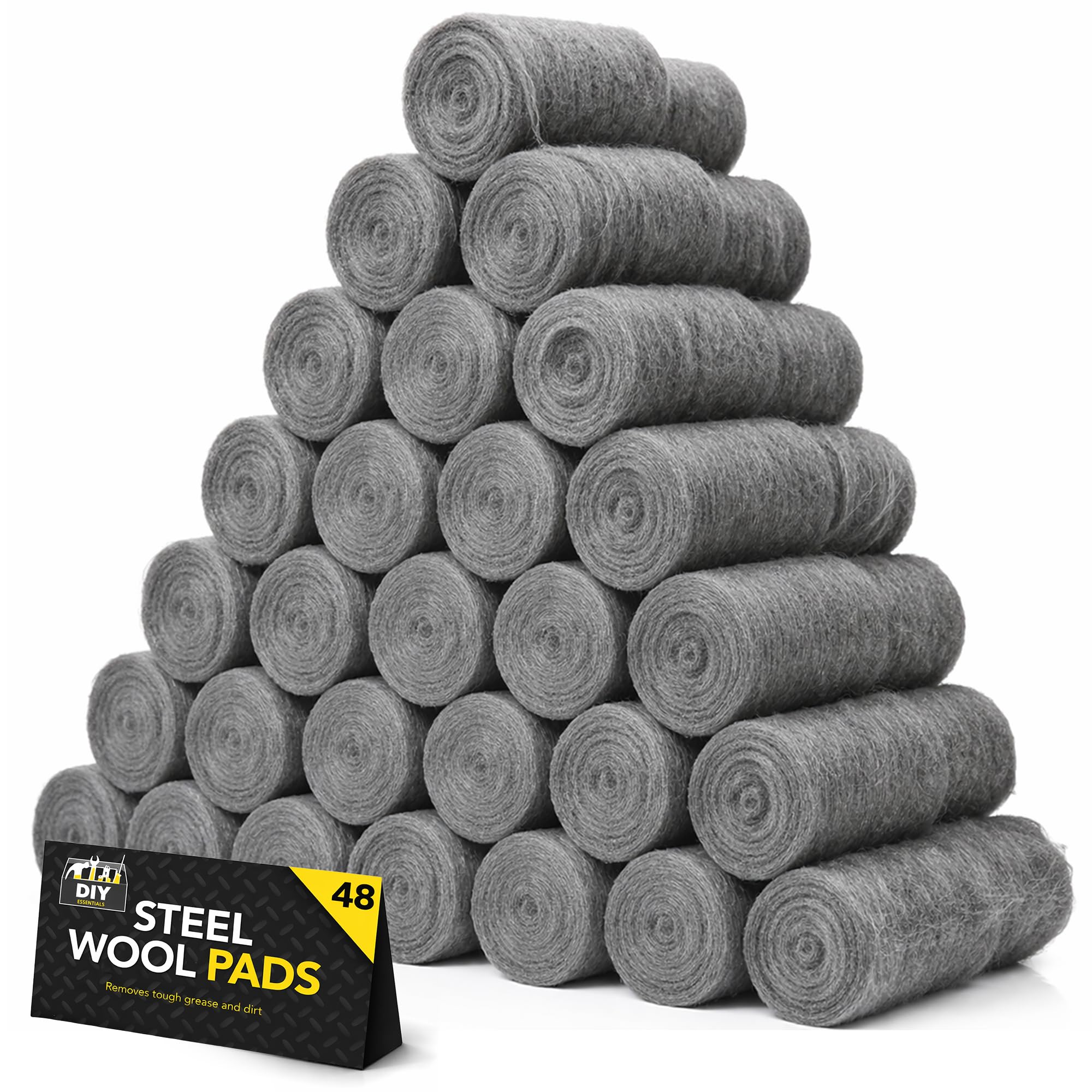SOL 48pk Wire Wool for Cleaning - Fine Grade 0 Multi-Purpose Pads | Steel Wool M