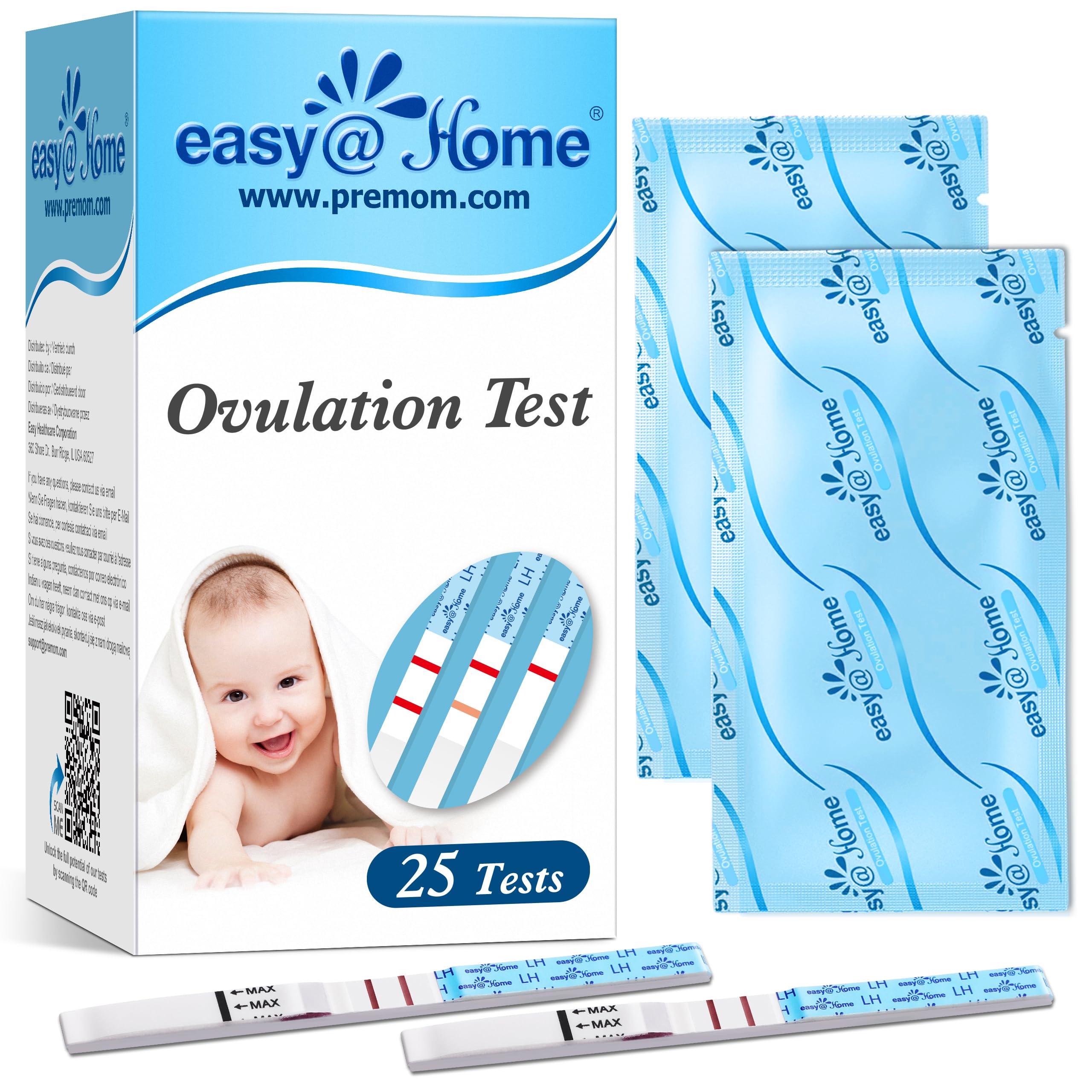 easy@Home Ovulation Test Strips, 25 Pack Fertility Tests | Ovulation Predictor K