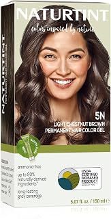 Naturtint 5N Light Chestnut Brown Permanent Hair Color (Pack of 1), Ammonia Free, Vegan, Cruelty Free, up to 100% Gray Coverage, Long Lasting Results (Packaging may vary)