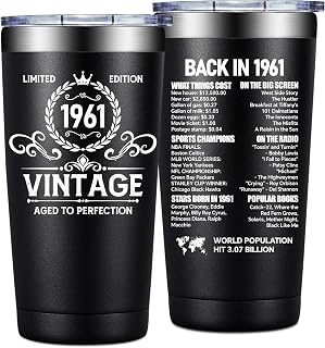 65th Birthday Gifts for Men - 1961 Vintage 65th Birthday Decorations for Men - Turning 65 Year Old Gifts for Him - Back in 1961 Tumbler 20 oz