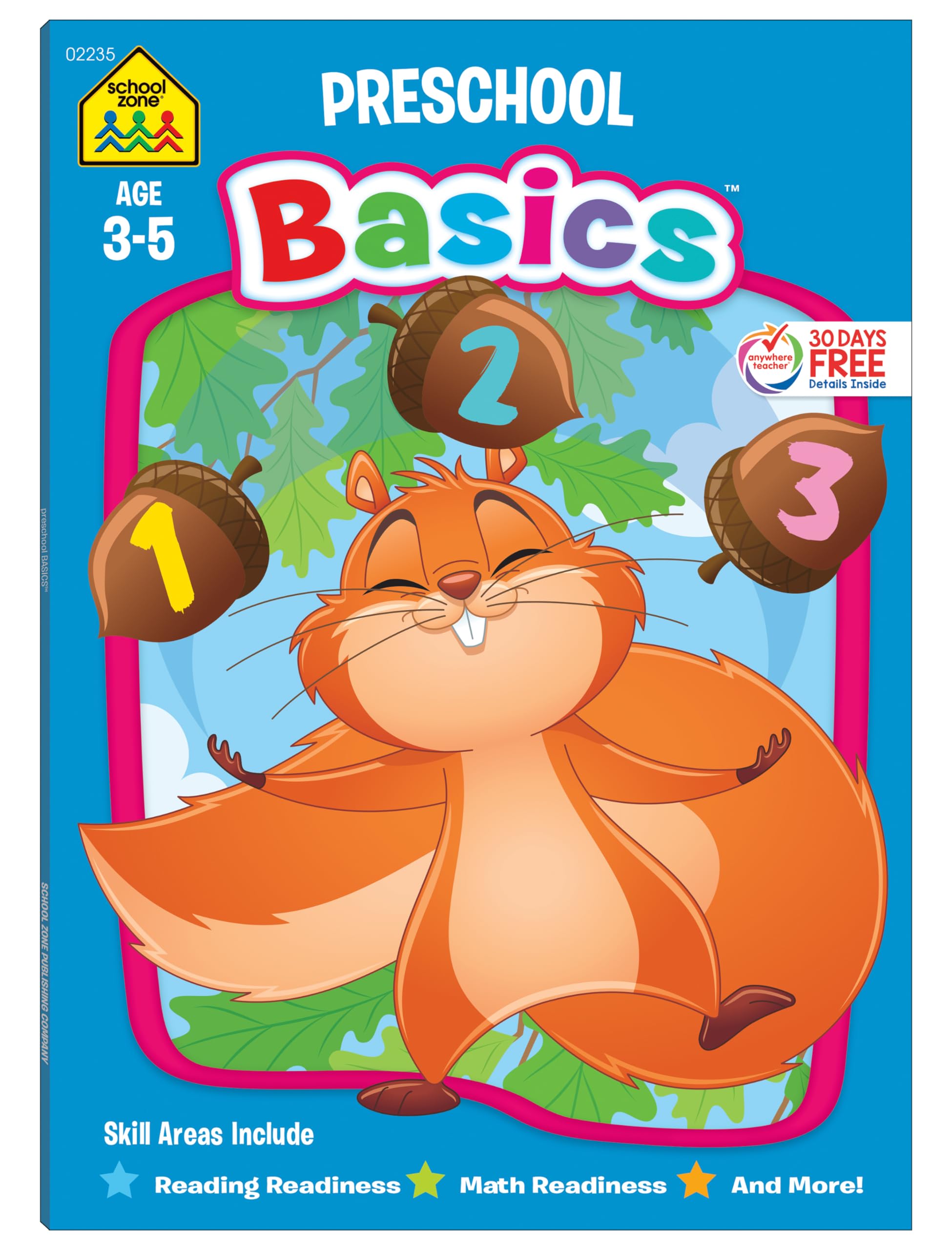 School Zone Preschool Basics Workbook: Pre-K, Beginner Reading, Early Math, Colo