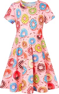 RAISEVERN Baby Girls Summer Short Sleeve Casual Dress 2-9 Years