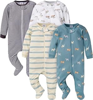 Gerber Baby Boys 4 Pack Sleep 'N Play Foottie, Dog, 6-9 Months