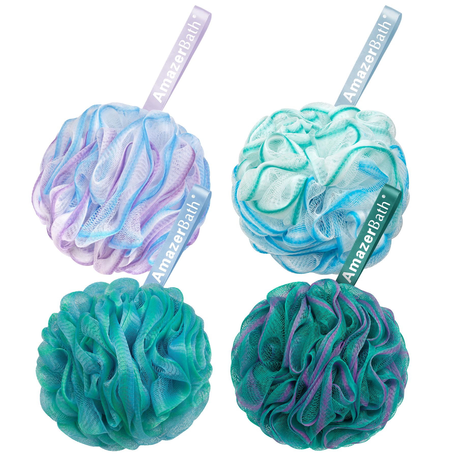 AmazerBath Loofah Sponge 75g/Piece, Exfoliating Bath Sponge Body Scrubber - Loof