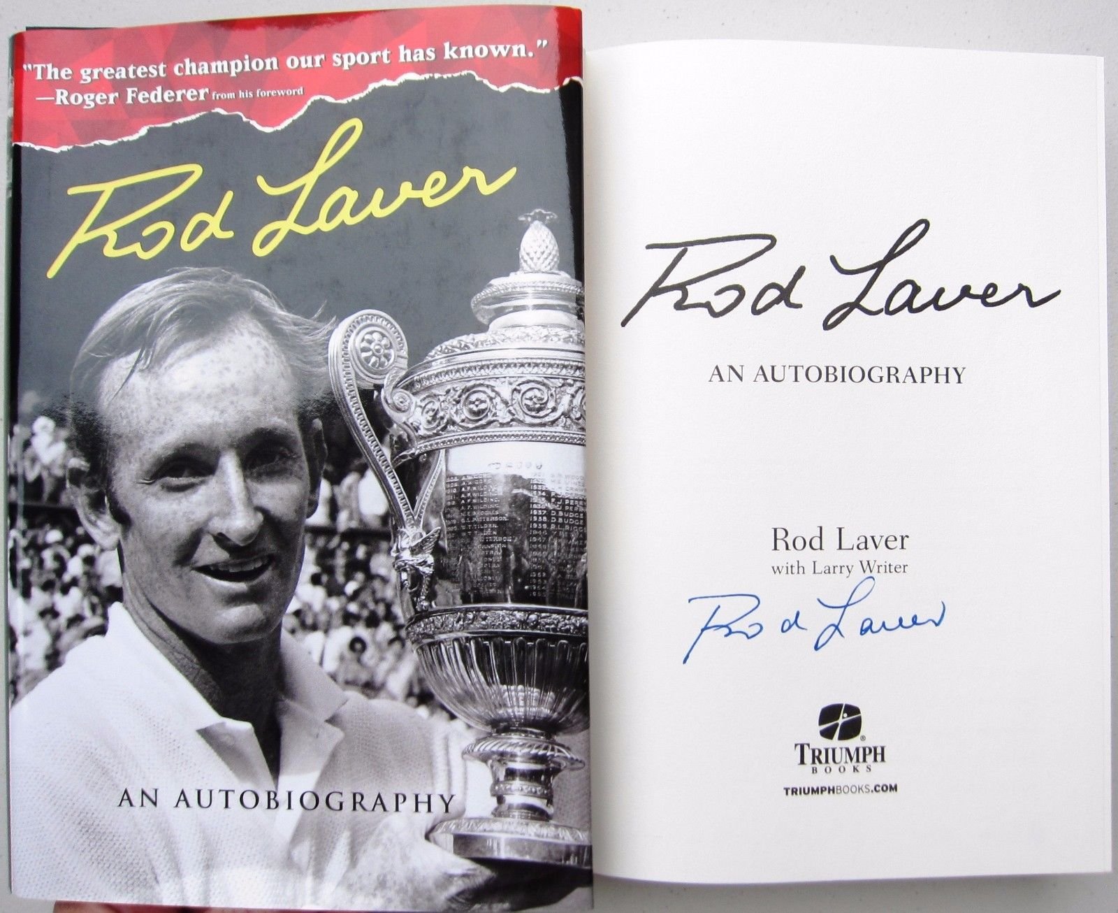 Rod Laver Signed Book Rod Laver: An Autobiography Beckett BAS Authentic auto