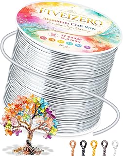 FIVEIZERO 12 Gauge Aluminum Craft Wire, 98.4ft 2mm Bendable Armature Wire | Silver Metal Craft Wire for Jewelry Making, Sculpting, Floral Making, Crafting, Wire Wrapping, Christmas Ornaments