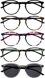 OPULIZE Met RRRRS60-12567 +2.50 Pack Reading Glasses with Sun Reader Black Brown Purple Green Grey Men Women