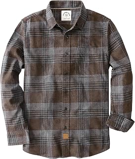 Dubinik® 6 oz Flannel Shirt for Men Cotton Casual Long Sleeve Button Down