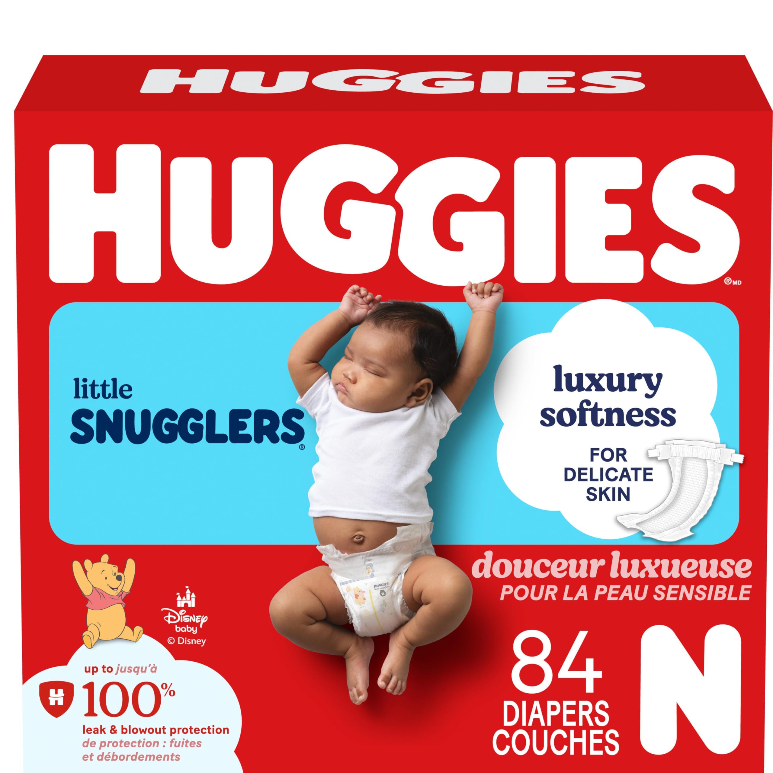 HUGGIES Newborn Diapers - HUGGIES Little Snugglers Disposable Baby Diapers, 84ct