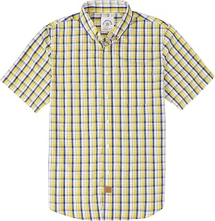 Dubinik Men's Short-Sleeved Summer Shirt Casual Worker Cowboy Lightweight Short Sleeve Shirt Regular Fit