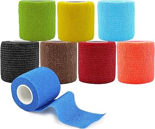 Self Adhesive Bandage Wrap 8 Pack 2" x 5 Yard Elastic Vet Wrap Cohesive Bandage Non Woven Breathable Bandage for Wrist Ankle Sprains Swelling(Rainbow)