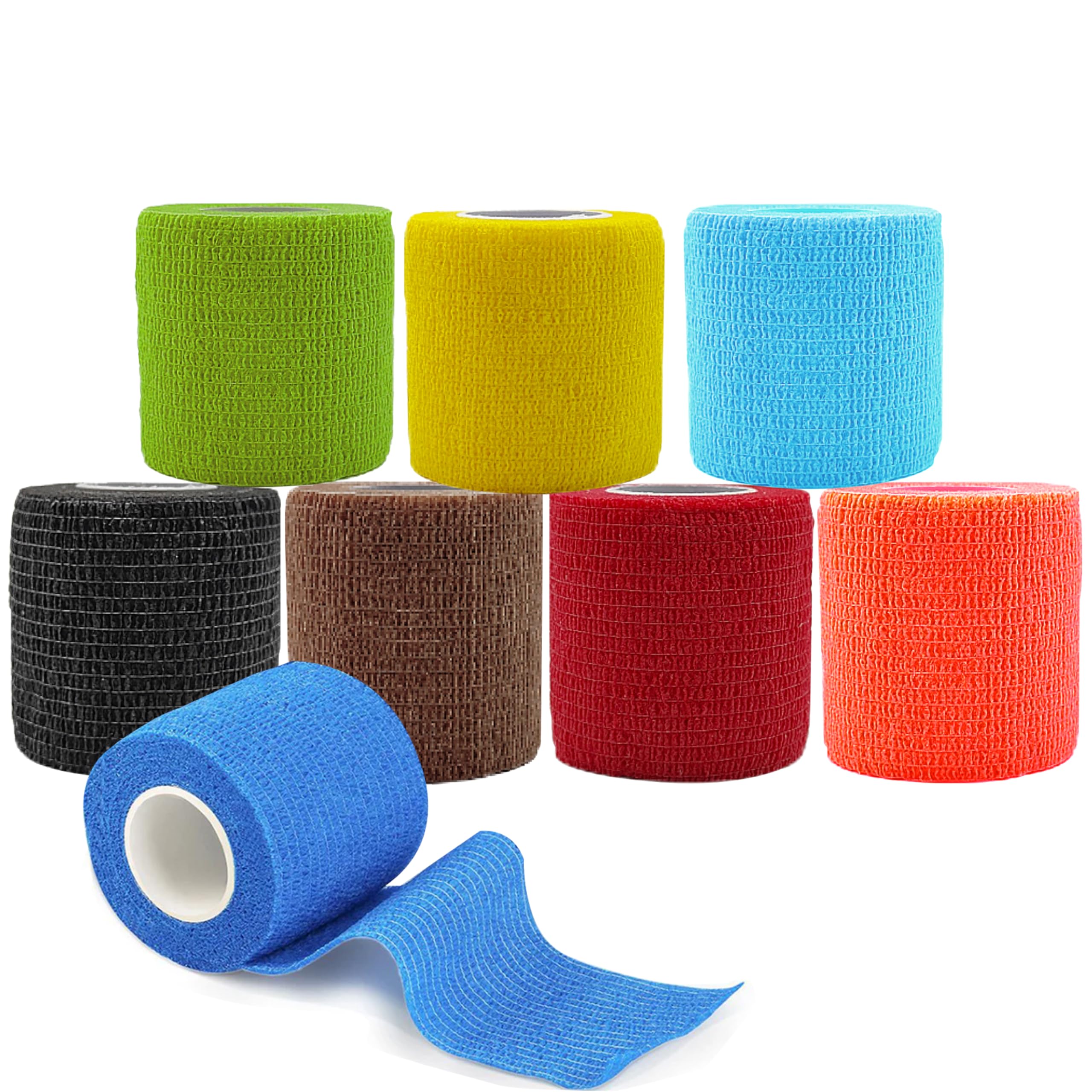 Self Adhesive Bandage Wrap 8 Pack 2" x 5 Yard Elastic Vet Wrap Cohesive Bandage 