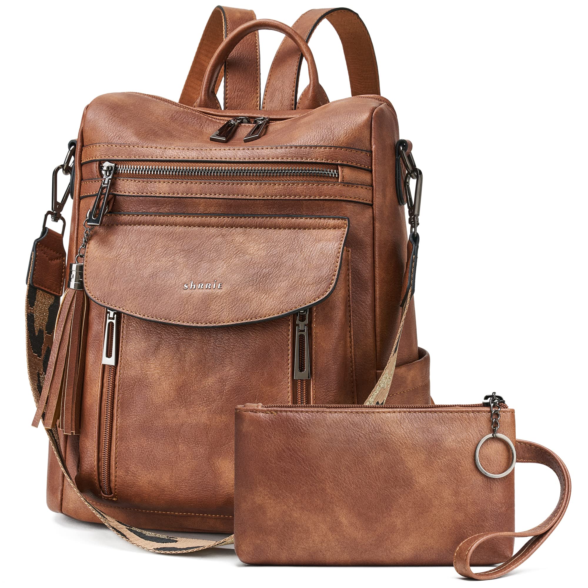 Shrrie Backpack Purse for Women Fashion Leather Backpack Purse Designer Travel B