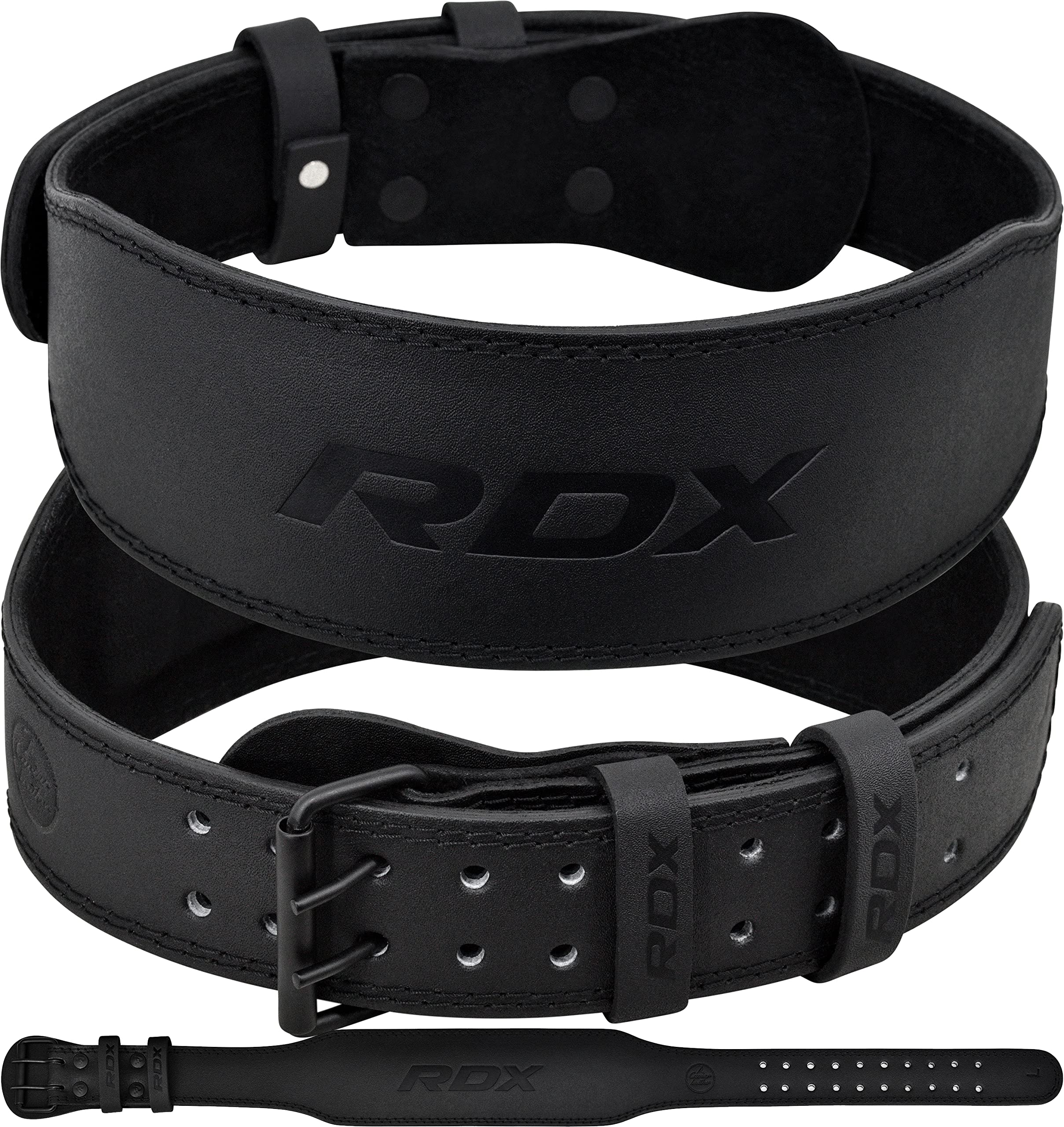 RDX Weight Lifting Belt Gym Fitness, Cowhide Leather, 4” 6” Padded Lumbar Back S
