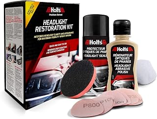 Holts Headlight Restoration Kit, Award Winning Headlamp Restoration Kit, Professional Quality Car Headlight Cleaner To Restore Clarity, Reliable & Easy To Use To Help Pass MOT, Complete Car Kit