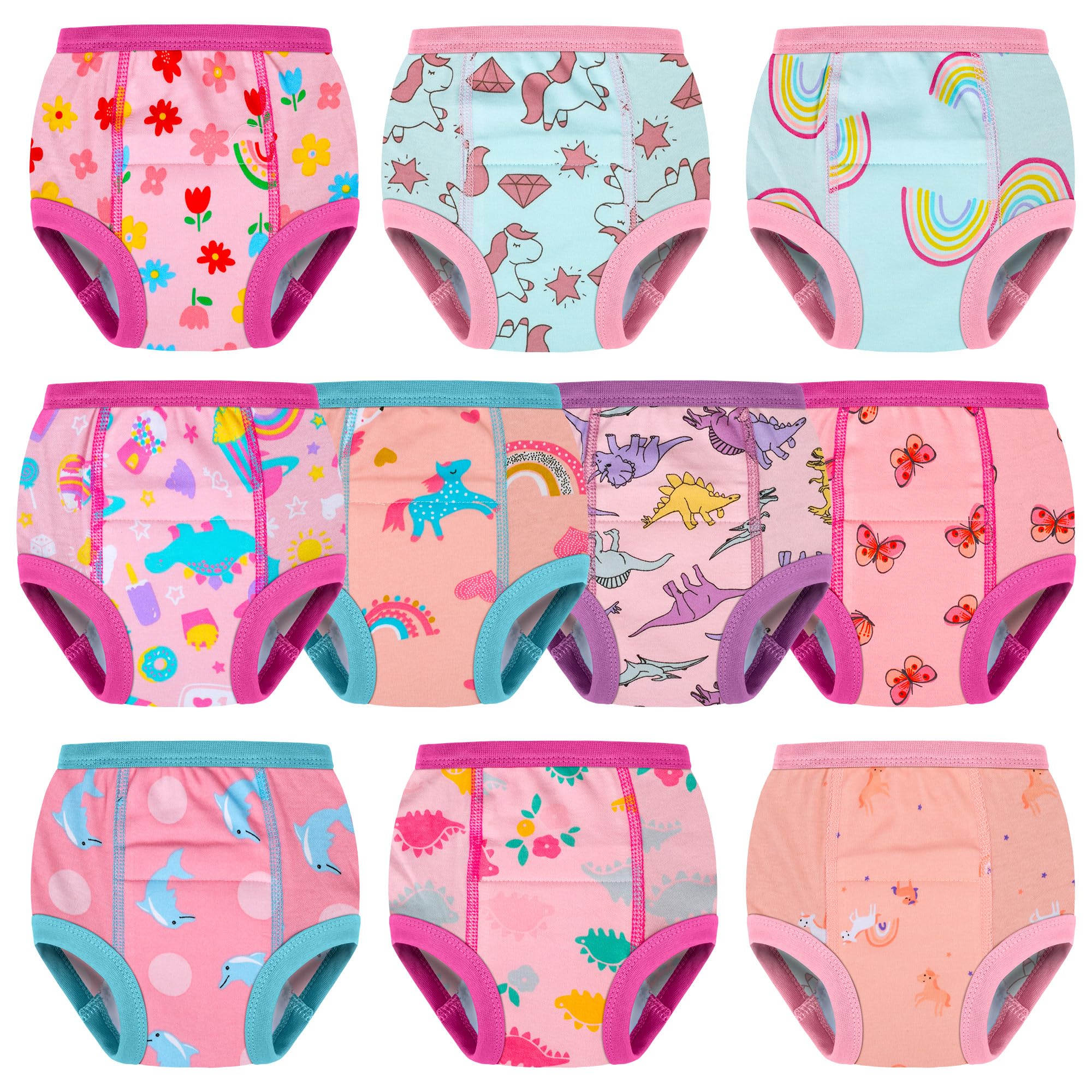 BIG ELEPHANT 10-Pack Potty Training Underwear, Toddler Training Pants