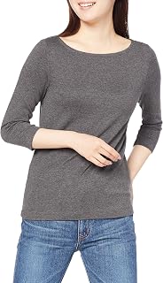 Amazon Essentials Women's T-Shirt with Boat Neck with 3/4 Sleeve Slim Fit
