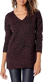 Amazon Essentials Women's Regular Fit Lightweight Long-Sleeved V-Neck Tunic Jumper (Available in Plus Size)