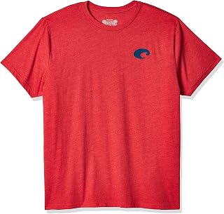 Costa Del Mar メンズ Ss Species Shield Tシャツ US サイズ: Large カラー: レッド