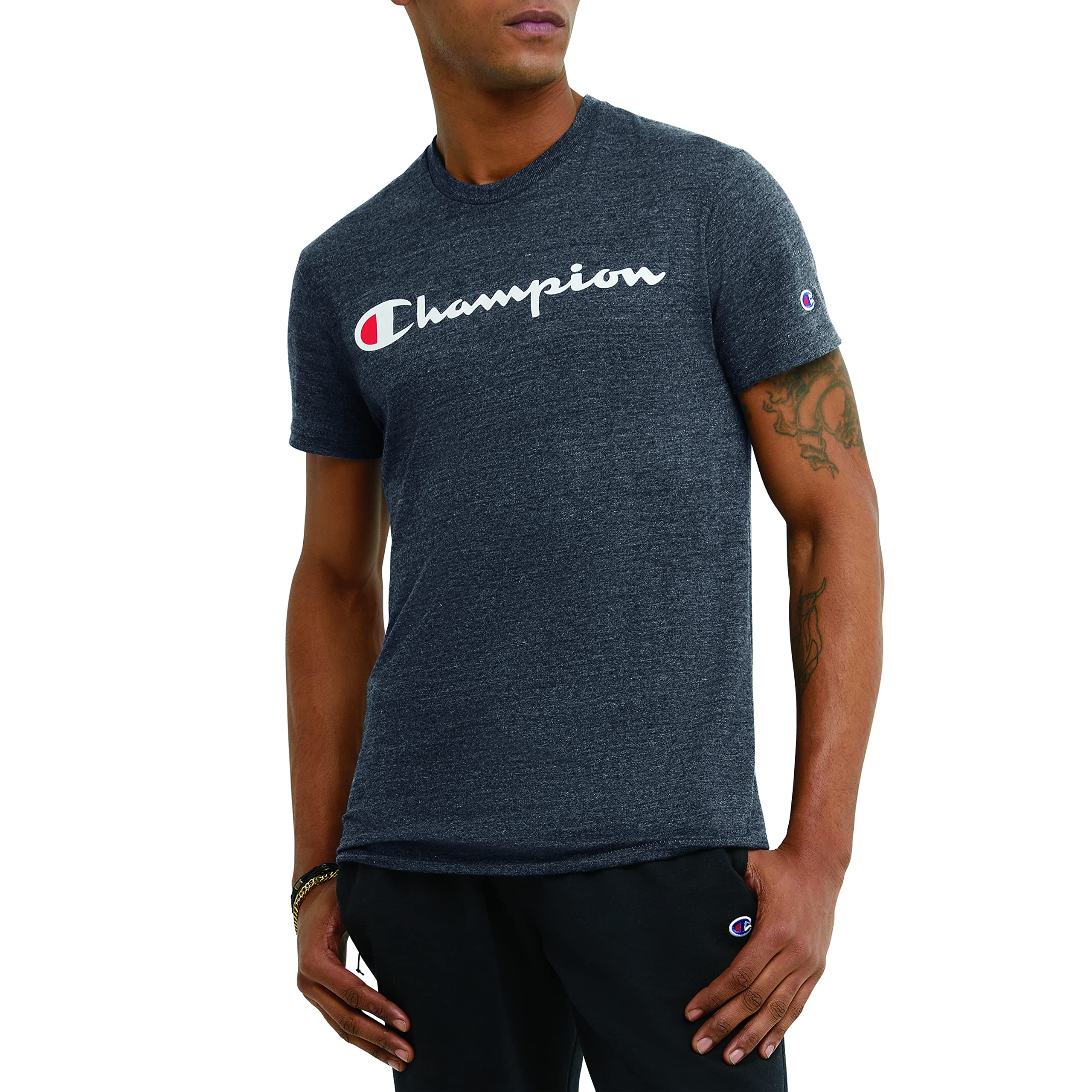 Champion Men's Classic Jersey Long Sleeve Graphic T-Shirt, Opaque