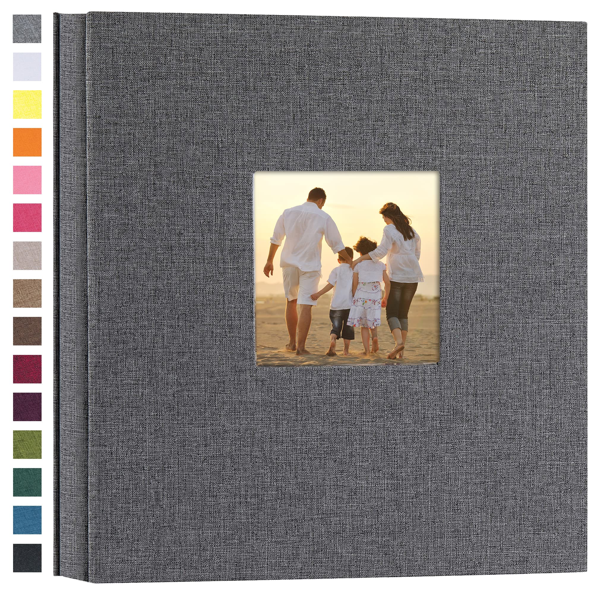 potricher Photo Album 4x6 Pictures, 600 Pockets, Linen Cover, Gray | Linen Cover