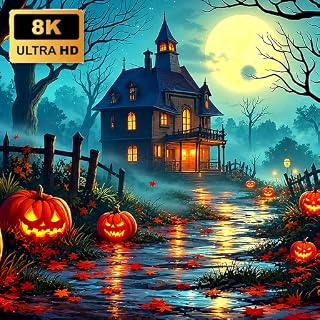 Spooky Halloween Music & Scary Sounds 4K | Haunted Pumpkin House, Moonlit Forest & Night Ambience for Fire TV & Tablets