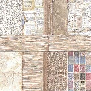 Scrapbook Paper, 16 Sheets 5.8x5.8 Inch Vintage Texture Design Scrapbook Supplies, Single Sided Patterned Paper for Card Making, DIY Crafts, Journaling