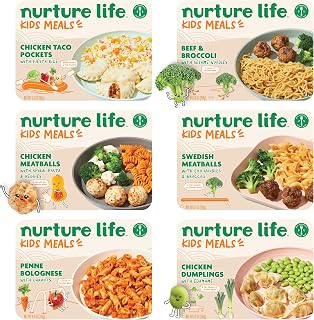 Nurture Life Kids Meals, Healthy Toddler, Kid & Baby Food 6 Meal Variety Pack, Chicken Meatballs & Pasta, Taco Pockets, Freshly Made Organic Focus, Ready to Eat Meals & Snacks, Refrigerated Delivery