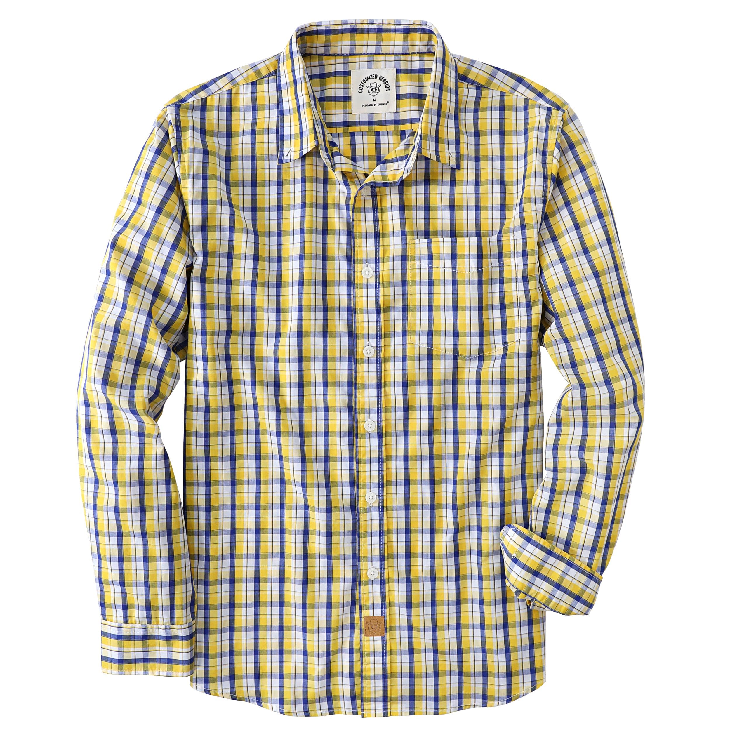Dubinik® Men's Long-Sleeved Checked Casual Regular Fit Shirt