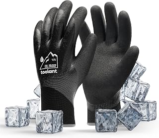 toolant Waterproof Winter Work Gloves, Double Nitrile Oil Resistant Grip