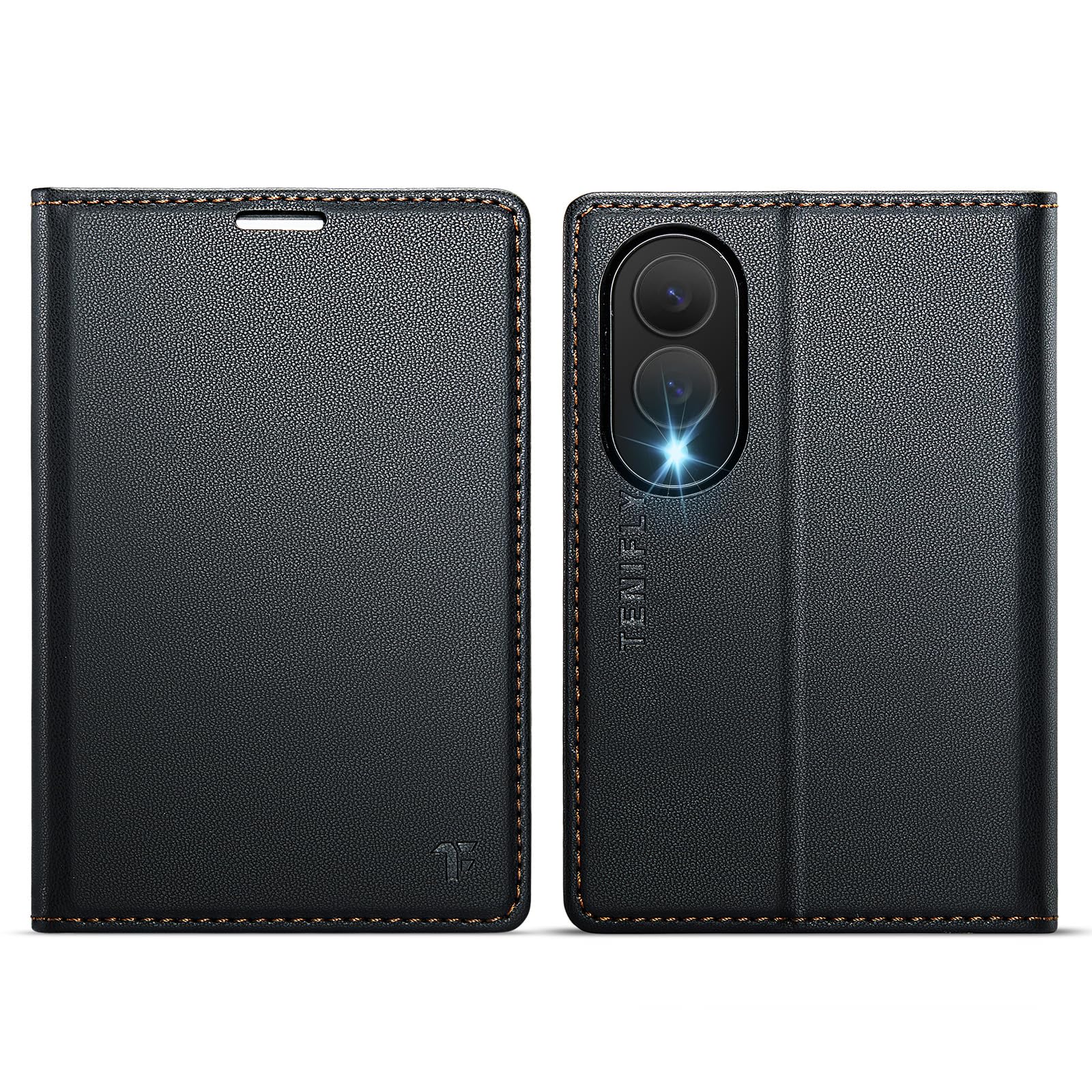 Tenifly for Samsung Galaxy Z Fold 8 Case Wallet with Card Holder Black | RFID Bl