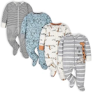 Gerber Baby Boys 4 Pack Sleep 'N Play Footie Baby and Toddler Sleepers (Pack of 4)
