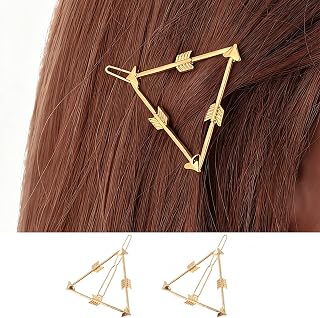 Golden Geometric Triangle Arrow Hair Clips for Fashion Hairstyles