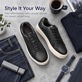 Men's Sneakers Casual Shoes Lightweight Leather White Black