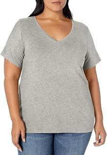 Amazon Essentials Donna T-Shirt a Maniche Corte con Scollo a V, Taglie Forti