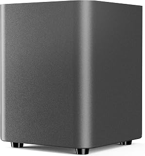Ortizan Compact 60W Active Subwoofer, 5.24" Long-Throw Woofer with Deep Bass Extension, Class D Amplifier & Vibration Pads for Desktop Gaming and Studio Audio, Black