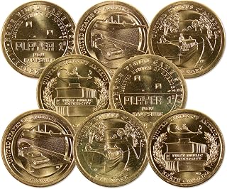 2021 P&D American Innovation Dollar 8 Coin Set Uncirculated Mint State | Collectible 8-Coin Set: American Innovation Dollar, 2021-P&D, Manganese-Brass, Uncirculated