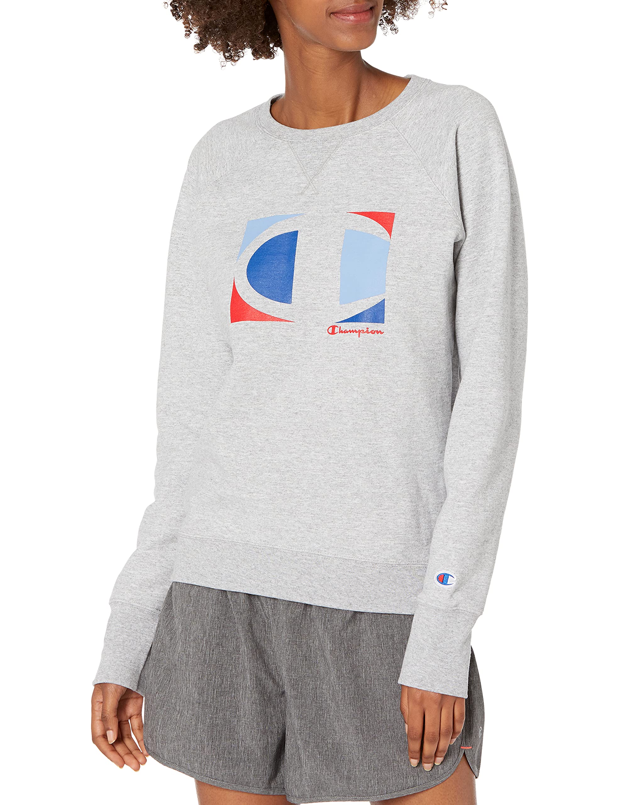 Champion Powerblend Boyfriend Graphic Crew Women's Tracksuit Top