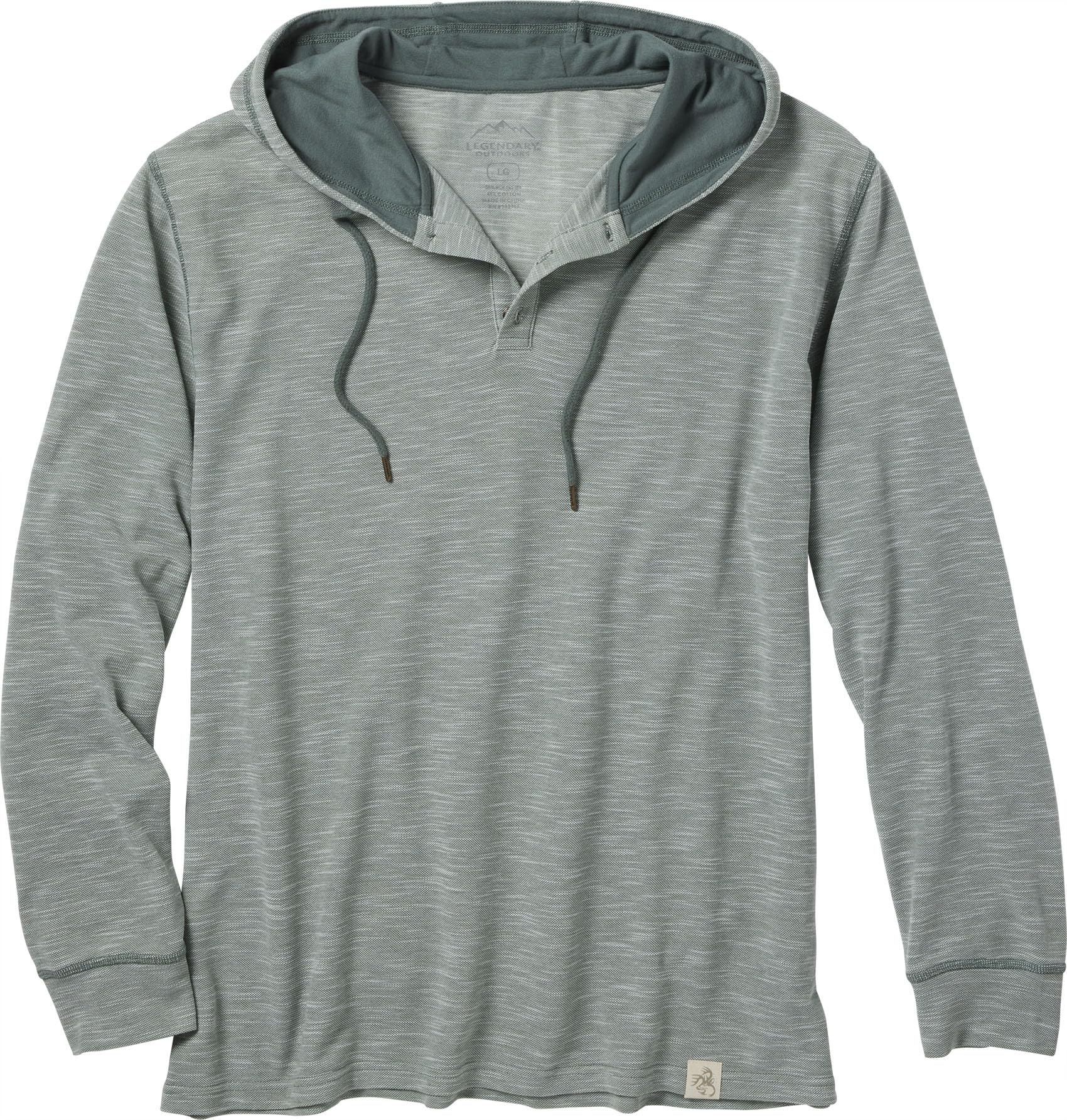 Legendary Whitetails mens Legendary Outdoors Hooded Pullover Slub Knit Performan