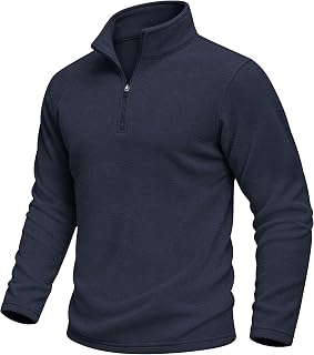 MAGCOMSEN Men's Fleece Sweatshirt Quarter Length Zipper Stand-up Collar Long Sleeve Shirt for Men Thermal Winter Autumn