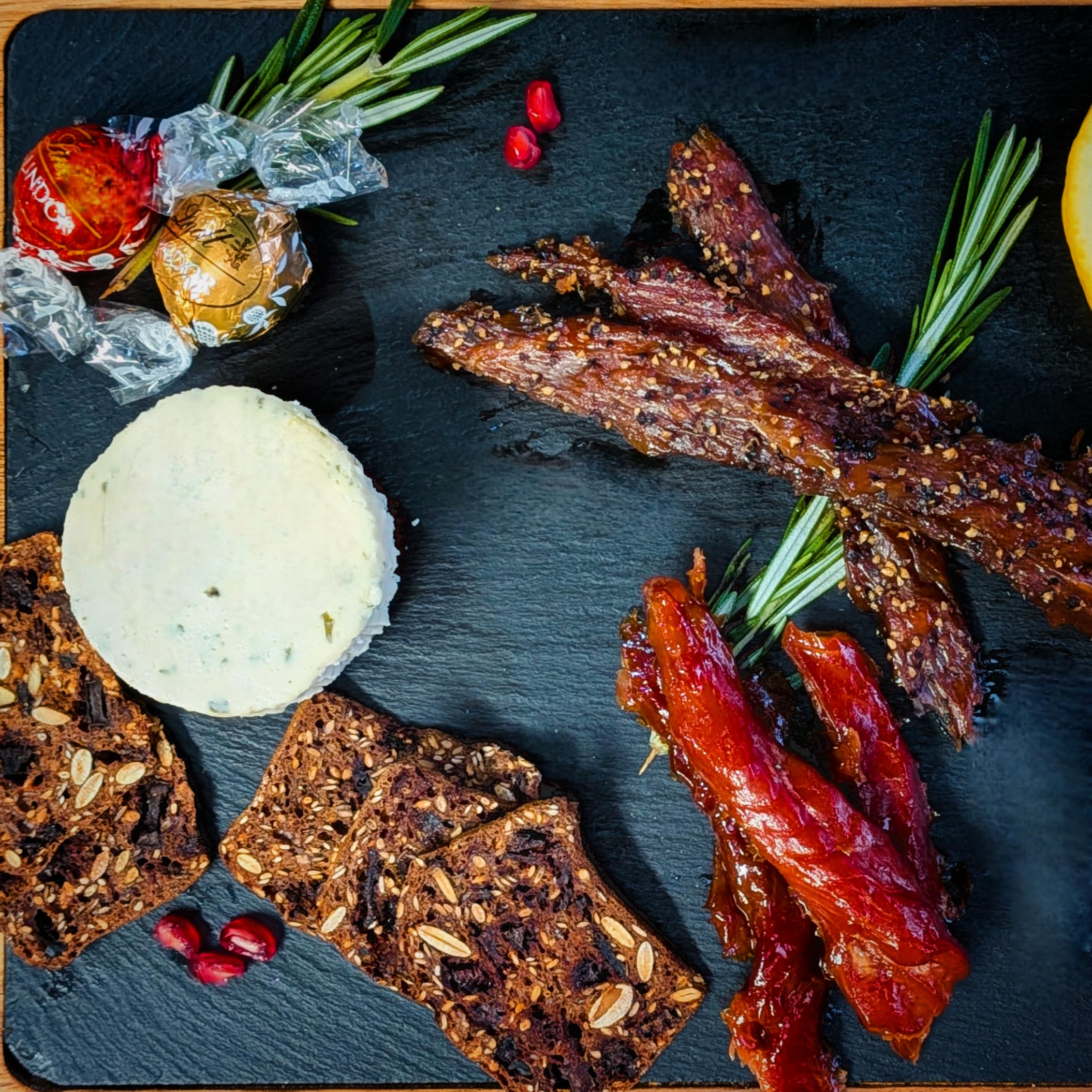 Smoked Salmon Holiday Gift Box – Wild Sockeye & Pepper Smoked Candy with Cracker