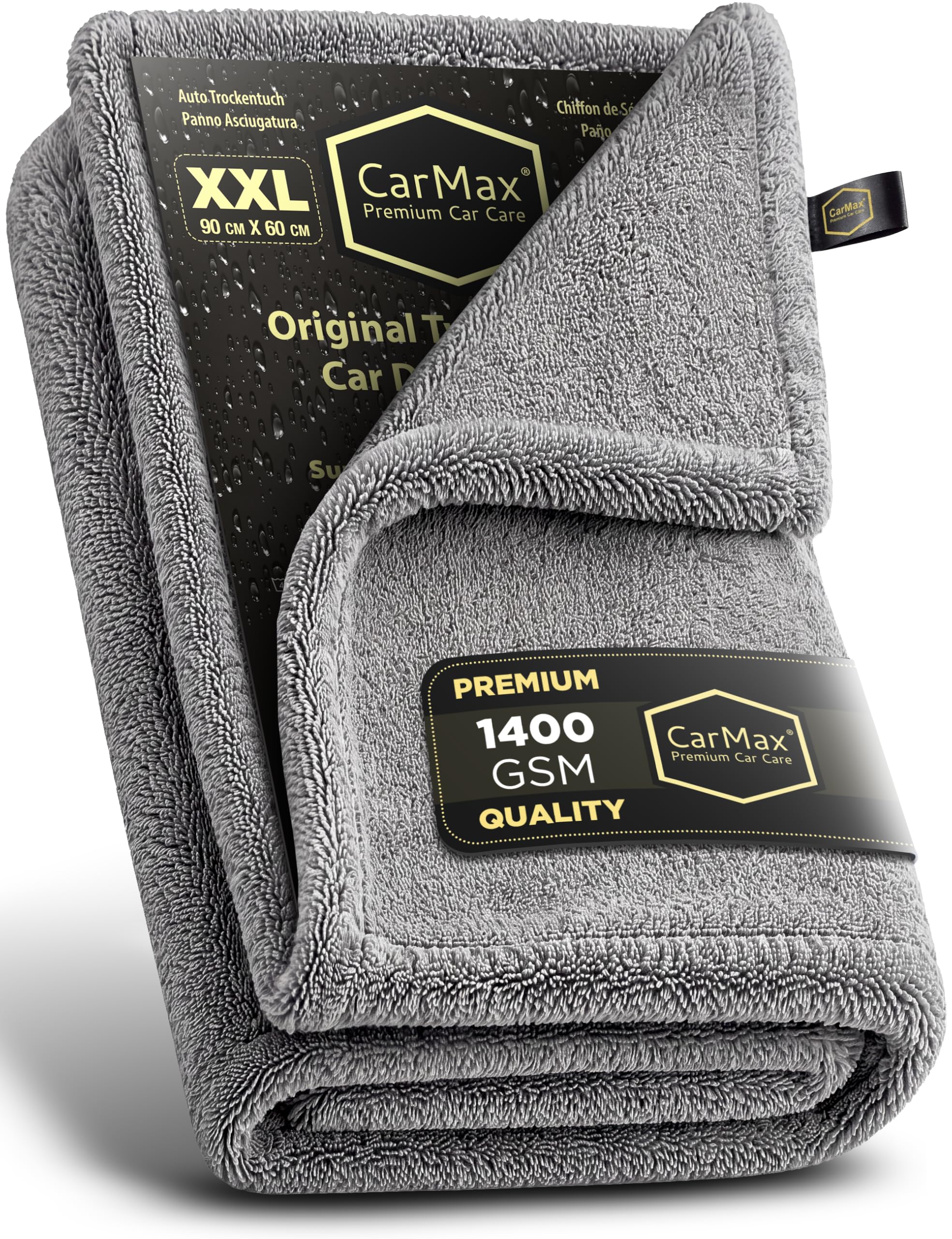 CarMax® - Original XXL Twisted Loop Car Drying Towel - Double-Sided - 90cm x 60c