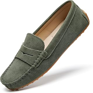 Go Tour Women's Suede Penny Loafers Classic Slip-On Driving Shoes