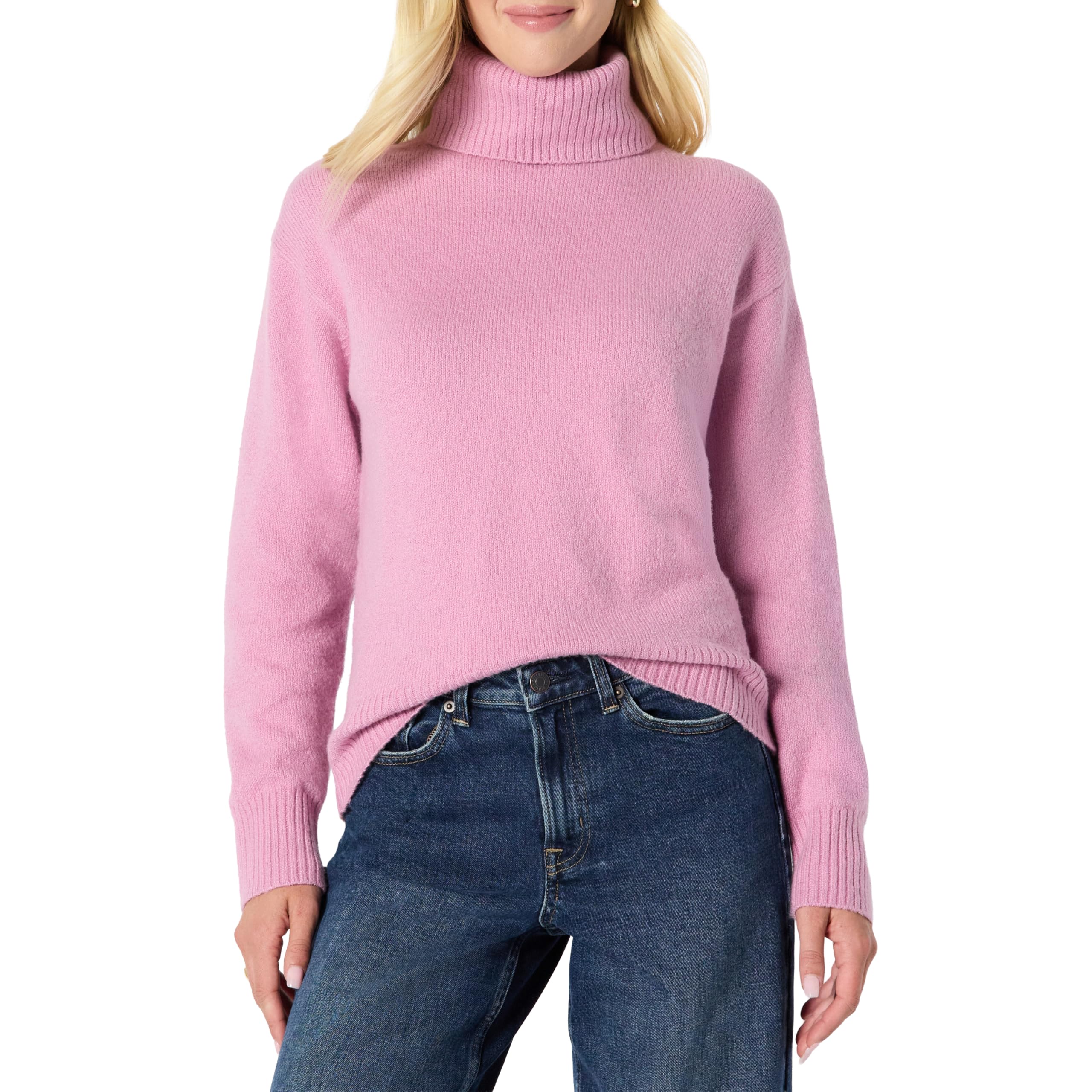 Amazon Essentials Women's Loose Fit Cotton Blend Turtleneck Sweater