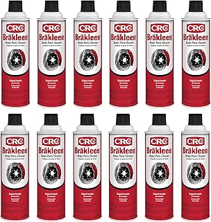 CRC Brakleen Brake Parts Cleaner Spray - Non-Flammable - 19 oz (12-Pack) | Fast-Drying Brake Cleaner, Degreasing & Removal of Oil & Grime from Automotive Brake Parts, Residue Free.