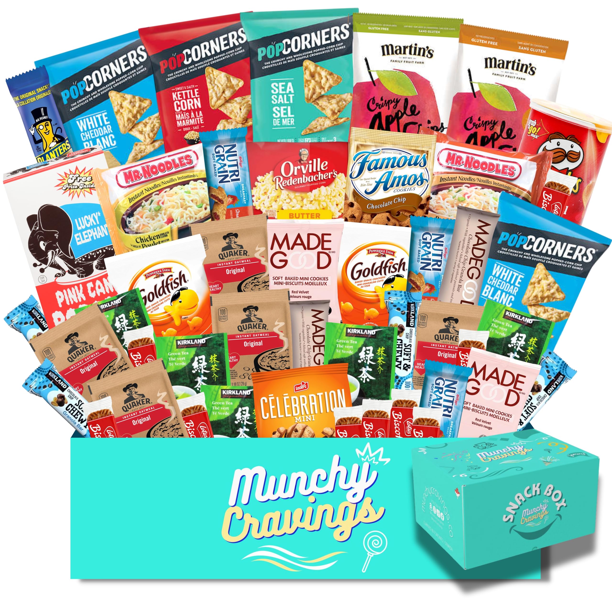 MunchyCravings Premium Snack Box (45 Ct.), Tasty and Healthy Snacks, Giftable an