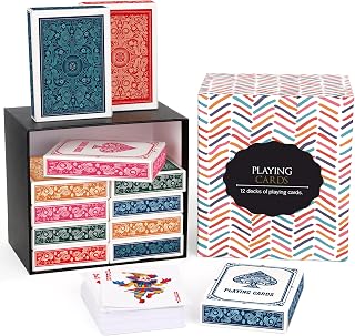 Playing Cards,Decks of Cards,Playing Card 12 Pack for Adults (6 Colors) | Poker Cards Professional, Standard Poker Size Card, Playing Card Set, for Game Night, Pinochle, Cartas, Magic Props, Go Fish