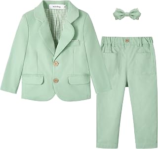 Volunboy Toddler Suit Baby Boy 3 Piece Linen Tuxedo 18M-5T