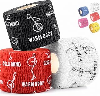 WARM BODY COLD MIND Weight Lifting Thumb Tape - Hook Grip Tape for Crossfit, Weightlifting Powerlifting Deadlift, Sticky & Stretchy Athletic Grip Tape (3 Rolls Mix V1, 19ft x 1.85in)
