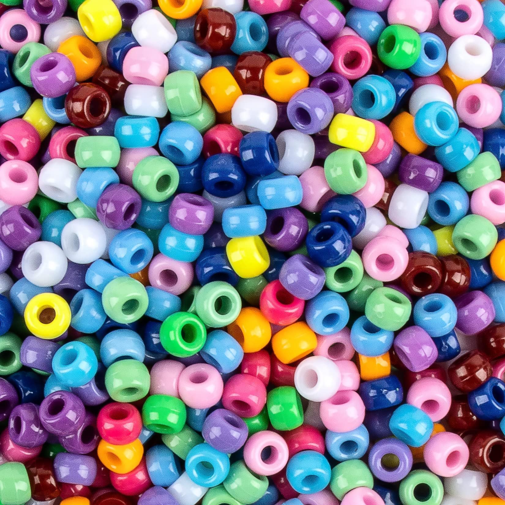 Sukh 1000 PCS Pony Beads Bulk - 6 x 9 mm Beads for Bracelets & Crafts | Plastic 